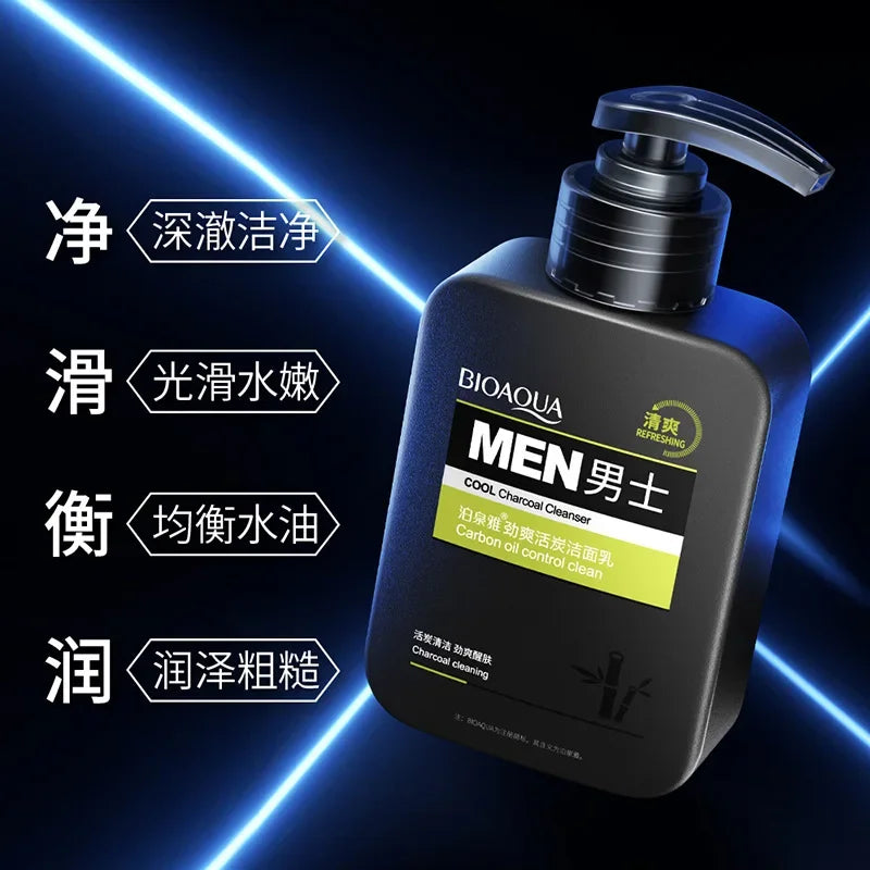 BIOAQUA Men's Charcoal Deep Cleansing Face Wash